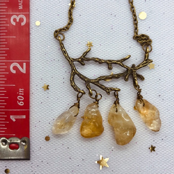 Bronze Branch with Citrine Crystals - Picture 2 of 2
